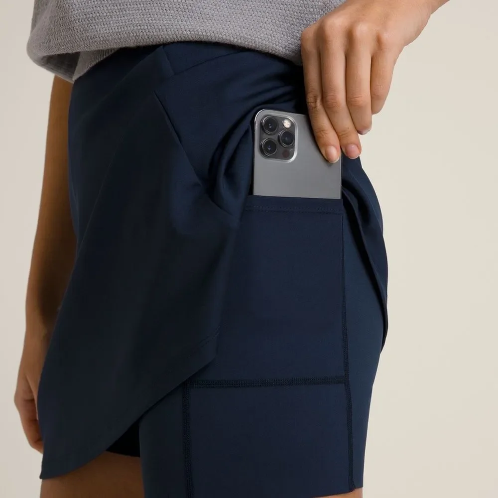 Wilson Play On Skirt Classic Navy Tennis Athletic Lined Ball Short size Small